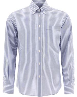 Valentino Striped Button-Down Shirt - Blue