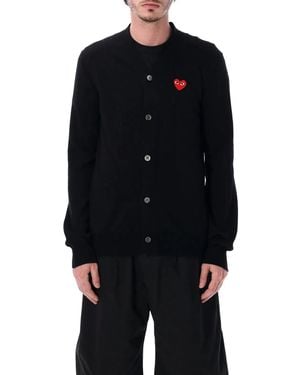 COMME DES GARÇONS PLAY Heart V-Neck Cardigan - Blue