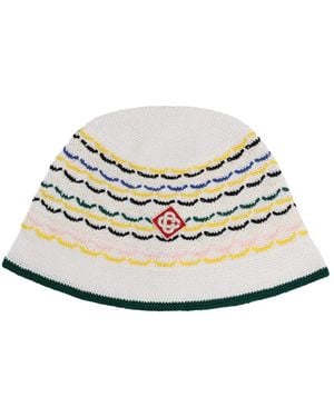 CASABLANCA Knit Hat With Logo - White