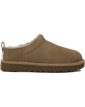UGG "Classic Micro" Pull-On Ankle Boots - Brown