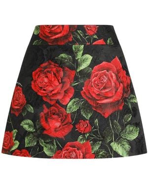 Dolce & Gabbana Dolce & Gabbana Mini Gonna Stampa Rose - Red