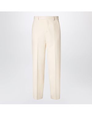 Fendi Wool Gabardine Trousers - Natural