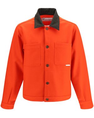 GR10K Replicated Short Jacket Merino Wool Ovis Aries; Nylon - Orange
