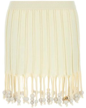 Loewe Ivory Cotton Paula S Ibiza Mini Skirt - Natural