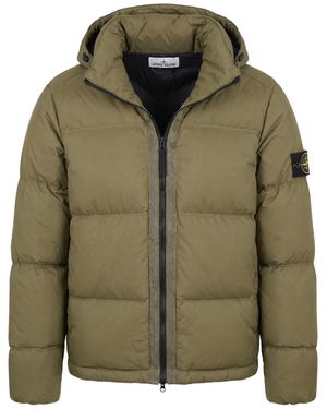 Stone Island Ripstop Puffer Hooded Jkt - Green