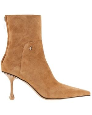 Jimmy Choo Cycas Suede Leather Ankle Boots - Brown