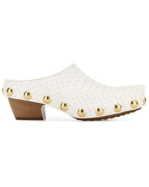 Bottega Veneta Leather Gondola Mules - White