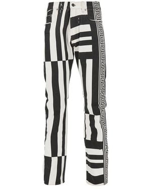 Versace Denim Jeans With Sylvester Print - Black
