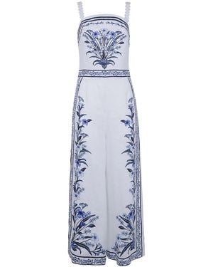 FARM Rio "Flowers Arch" Off- Jumpsuit - Blue