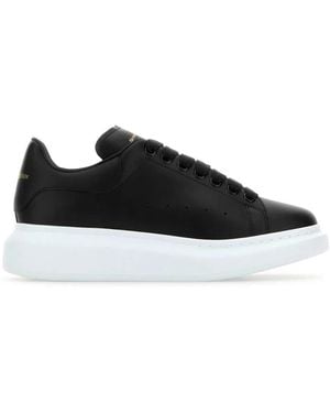 McQueen Leather Trainers - Black