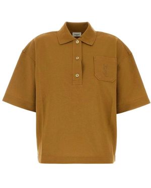Saint Laurent Ochre Piquet Oversize Polo Shirt - Yellow