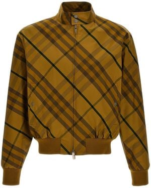 Burberry Check Print Jacket - Green