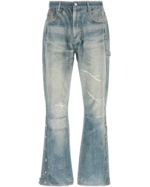 Purple Denim Twill Snap Carpenter Pant - Blue