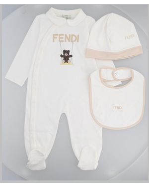 Fendi Kit Tutina Jersey Stretch - White