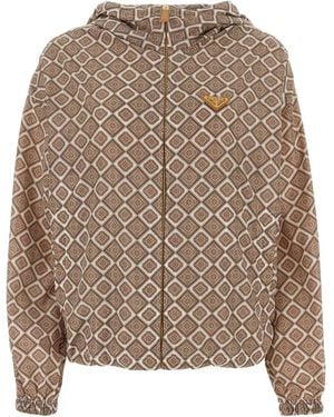 Prada Printed Nylon Windbreaker - Brown