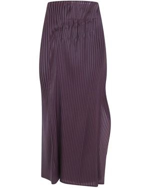 HOMME PLISSÉ Homme Plisse "Pleated On Pleats" Long Skirt - Purple