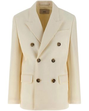 Ami Paris Wool Blazer - Natural