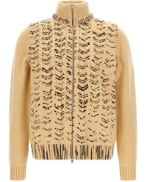 Maison Margiela Openwork Knit Cardigan - Natural