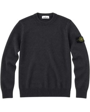 Stone Island Soft Wool-Blend Classic Crewneck Jumper - Blue