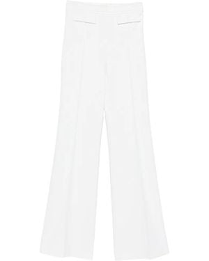 Elisabetta Franchi Ivory Polyester Trousers - White