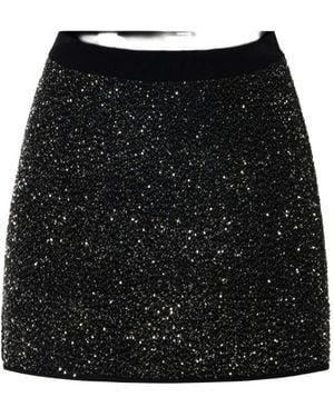 Elisabetta Franchi Knit Skirt With Sequins - Black
