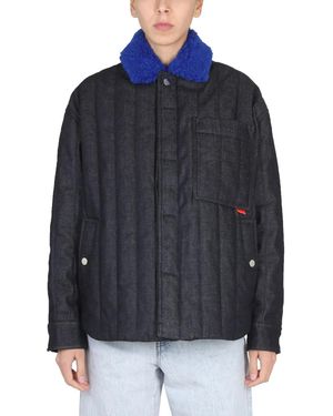 Sunnei Jacket With Faux Fur - Blue