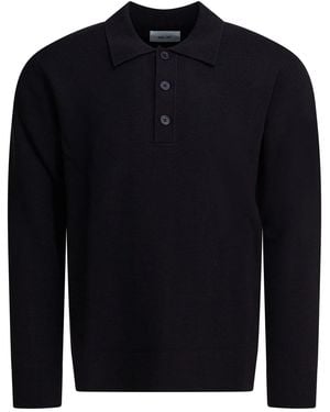 NN07 Wool Acrylic Blend Polo Shirt - Blue