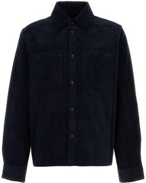 A.P.C. Dark Corduroy Leon Shirt - Blue