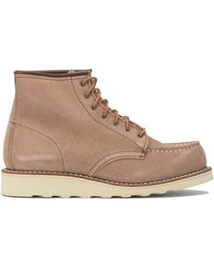 Red Wing Shoes "6' Moc Toe 3319 Dusty Rose Abilene" Lace-Up Ankle Boots - Brown