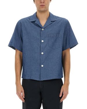 Aspesi Short Sleeve Denim Shirt - Blue