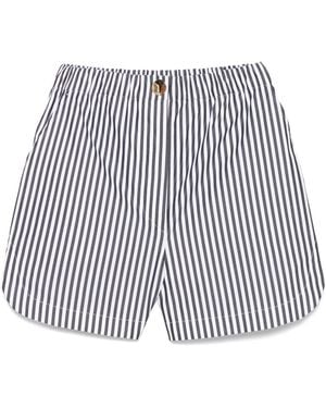 Max Mara Striped Cotton Shorts - Black