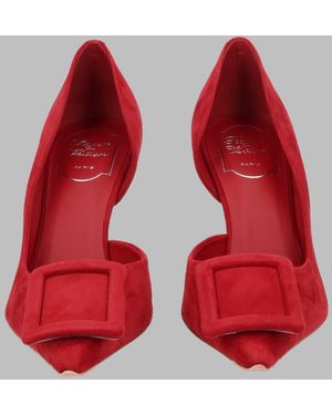Roger Vivier Court Shoes Viv Ville Dorsay Leather Goat - Red