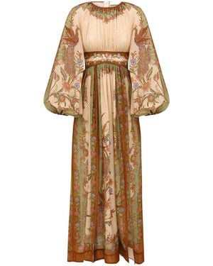 Zimmermann Indra Elasticated Waist Maxi Dress - Natural