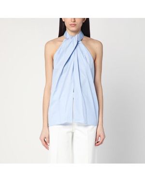 Stella McCartney Top With Panel And Halter Neckline - Blue