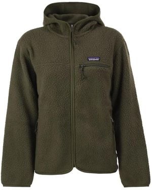Patagonia Recycled Teddy Fleece Hooded Jacket - Green