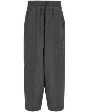 Ami Paris Mélange Wool Pants - Gray