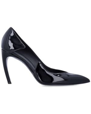 The Attico Mia Patent Leather Pointed Toe Court Shoes 95Mm - Blue