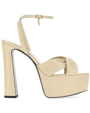 Saint Laurent Open Round Toe Heel - White