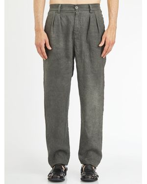Daub Cotton And Linen Pants - Gray