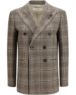 Lardini Double Breasted Blazer - Gray
