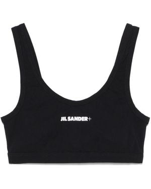 Jil Sander Top Bikini Con Logo - Black