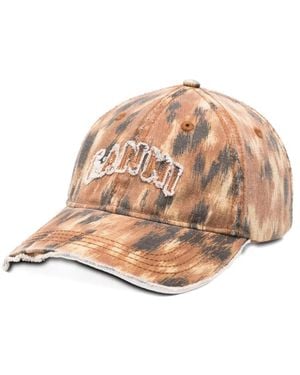 Ganni Cappello Da Baseball Con Logo - Natural