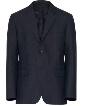 Maison Margiela Pinstripe Wool Blazer - Blue