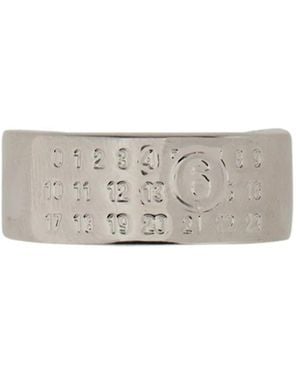 MM6 by Maison Margiela "Minimal Numeric" Band Ring - White