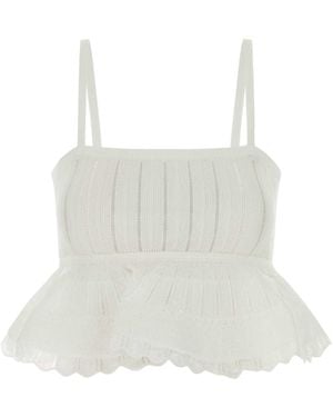 Alaïa Alaia Crinoline Top Shiny Crinoline Knit - White
