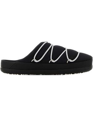 Moon Boot Fabric Slippers - Black