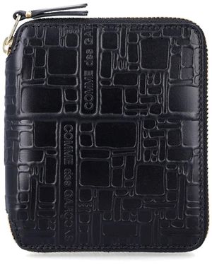 Comme des Garçons Wallet Wallet Embossed Logotype Leather Wallet - Black