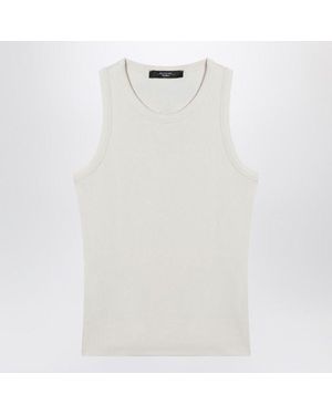 Weekend by Maxmara Ivory Cottonblend Tank Top - White