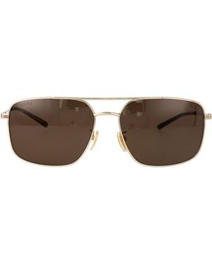 Gucci Metal Sunglasses - Brown