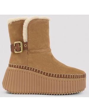 Chloé Caramel Suede Nama Ankle Boots - Brown